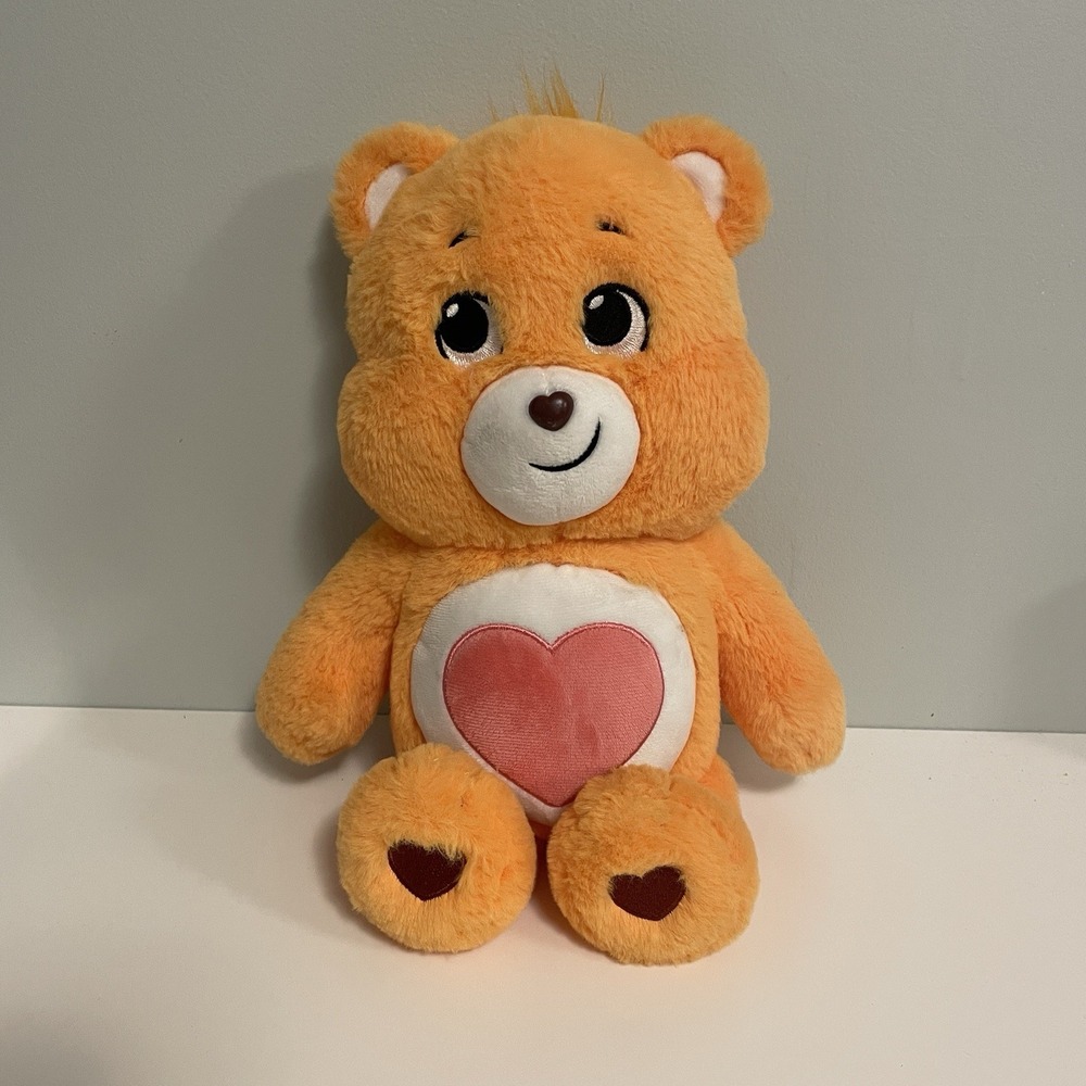 Care Bears Stuffed‎ Animal Tenderheart Bear 14" Orange w/Pink Heart 2020 EUC